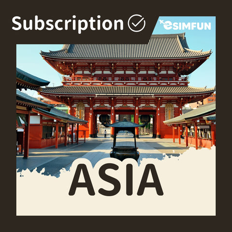 【Subscription - Asia Region】ESIM 5GB every 30 days
